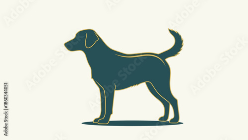 Elegant Labrador Retriever Silhouette A Study in Canine Grace and Form.