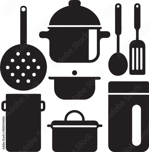 set of kitchen utensils