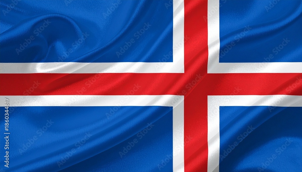 Fototapeta premium Icelandic National Flag