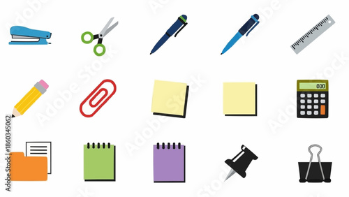 Assorted Stationery Items - A Colorful Collection for Office and School.
