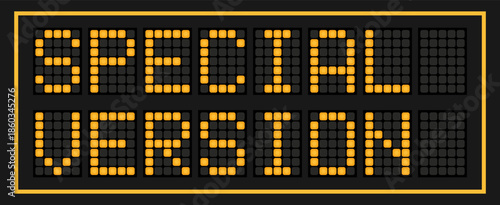 Orange color led banner in word special version on black background