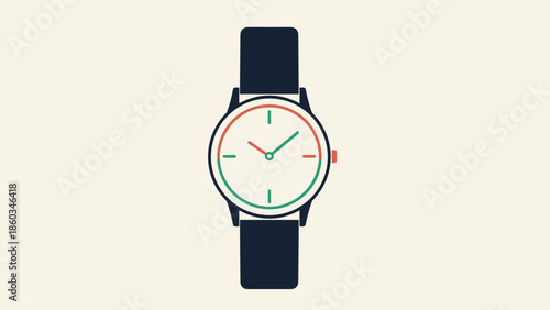 Elegant Wristwatch Illustration A Timeless Design with Classic Appeal.