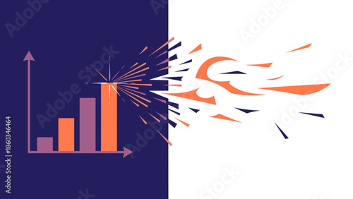 Exploding Growth A Visual Representation of Rapid Business Expansion.
