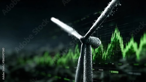 Wind Turbine Analyzing Energy Data in Dark Setting