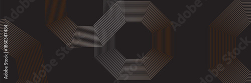 3D brown lines techno abstract background overlap layer on dark space with rhombus effect decoration. Modern graphic design element stripes style concept for web, poster, flyer, card or brochure cover