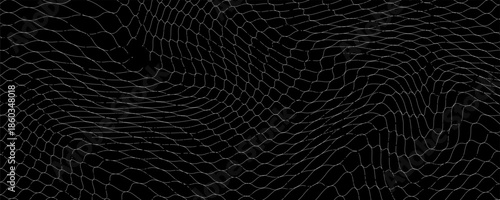 Fishing net seamless pattern. Soccer and football gates mesh. Fishnet texture. Basketball hoop and hockey net pattern. Sportswear texture. Chain link fence. Vector illustration on black background.