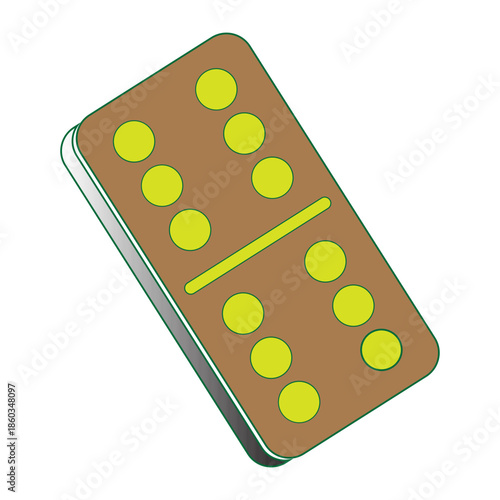 domino tile icon symbol six by six game piece