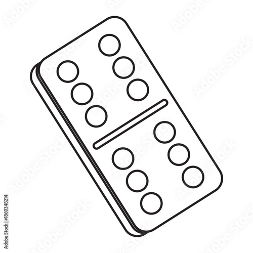 domino tile icon symbol six by six game piece