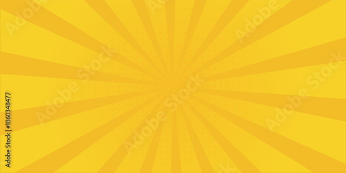 Bright orange pop art comic sunburst effect background with halftone. Cartoon abstract vector background. Suitable for templates, sales banners, events, ads, web, and pages