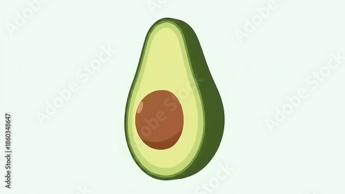 Avocado Animation Green Fruit Illustration.