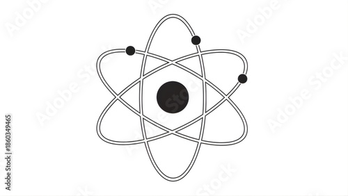 Atomic Structure Symbol With Orbiting Electrons Keywords: atom, atomic, structure, science