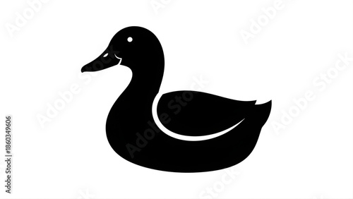 Black Silhouette of a Duck icon symbol