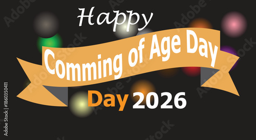 Happy Coming of Age Day 2026. illustrator Graphic