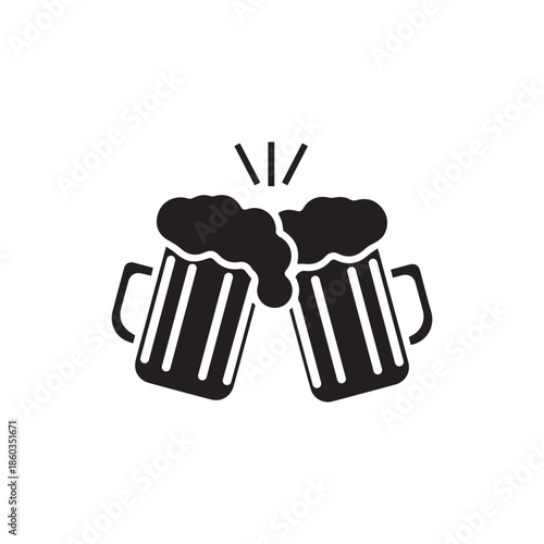 Toasting beer glasses icon
