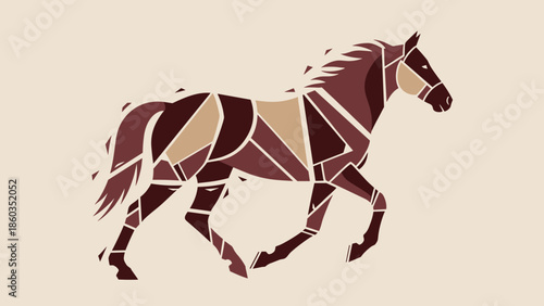 Geometric Horse Illustration A Modern Artistic Rendition of Equine Grace.
