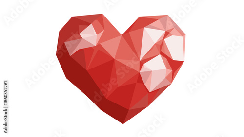 Geometric Red Heart A Symbol of Love and Modern Design.
