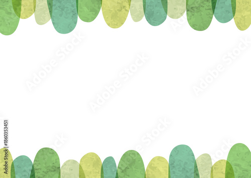 水彩の緑の森の背景フレーム