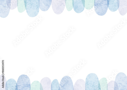 水彩の冬の雪の森の背景フレーム