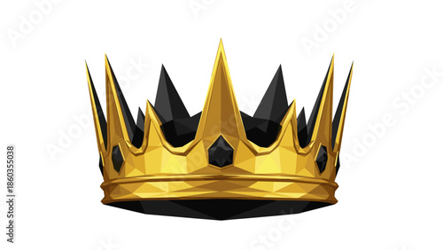 Golden Crown with Black Accents Symbol of Royalty and Power.