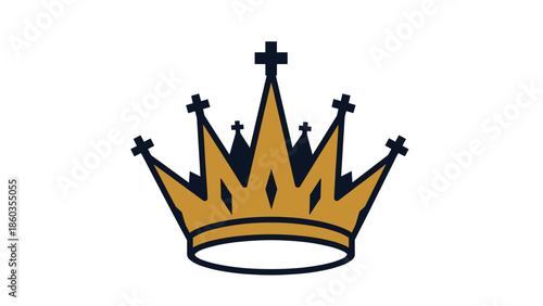 Golden Crown with Crosses A Symbol of Royalty and Authority.