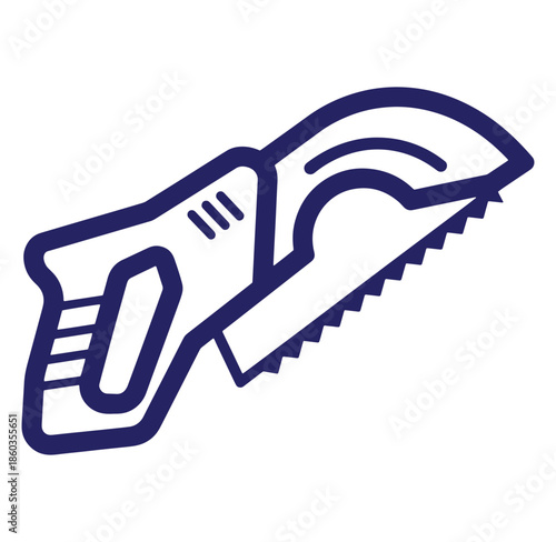 Simple vector illustration of a hand saw representing construction carpentry and diy projects