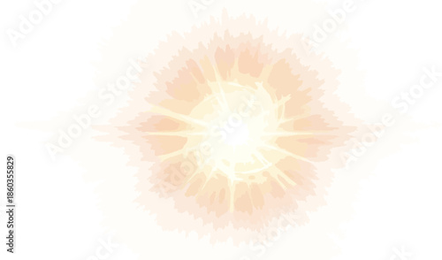Bright Yellow Sunburst and Lens Flare Effect