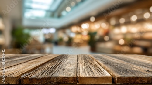 Wallpaper Mural Wooden board empty table background. abstract blurred bakery shop background Torontodigital.ca