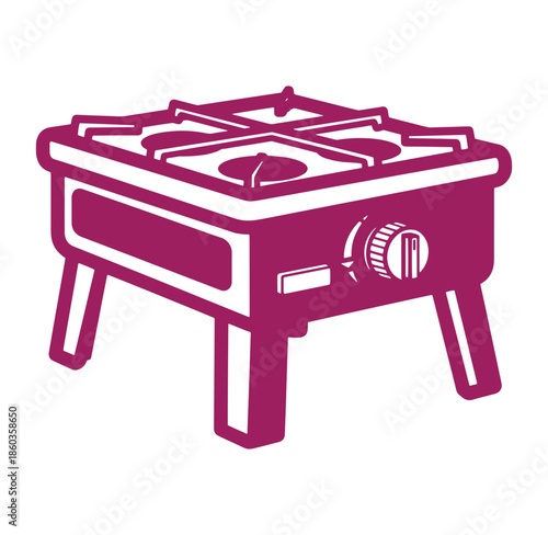Vector illustration of a portable gas stove in a modern and minimalist style