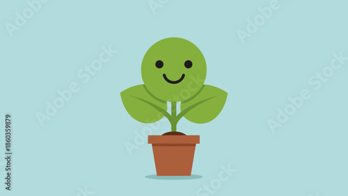 Happy Plant in Pot A Symbol of Growth and Positivity.