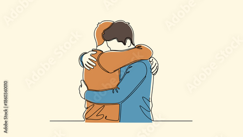 Heartfelt Embrace Two Figures Sharing a Tender Moment of Connection.