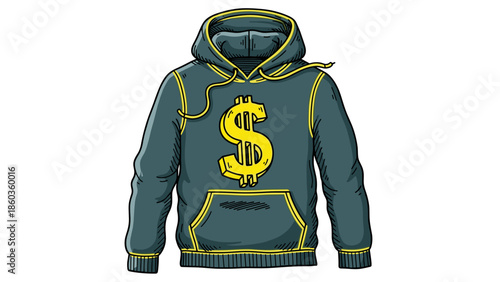 Hoodie with Dollar Sign A Symbol of Wealth and Style.