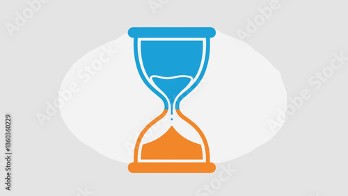 Hourglass Icon A Symbol of Time Waiting and Anticipation in Blue and Orange.