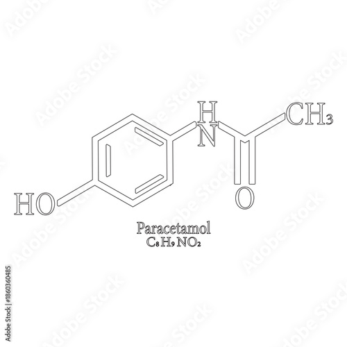 paracetamol composition structure icon