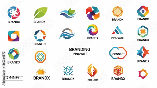 Collection of diverse and modern logo designs for branding and innovation.