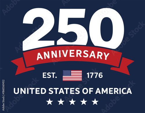 USA 250 Anniversary Patriotic Typography