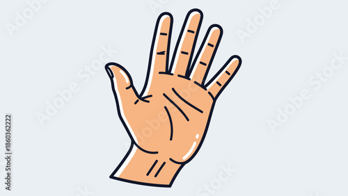 Illustration of a Human Hand with Fingers Extended.