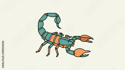 Illustration of a Scorpion with Claws and Stinger.