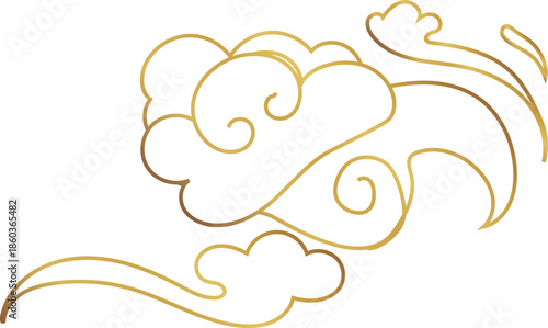 Decorative Cloud Outline Illustration for Chinese Festival and Cloud Decoration Design