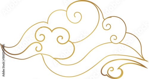Elegant Cloud Ornament Illustration for Chinese Festival and Cloud Decoration Design