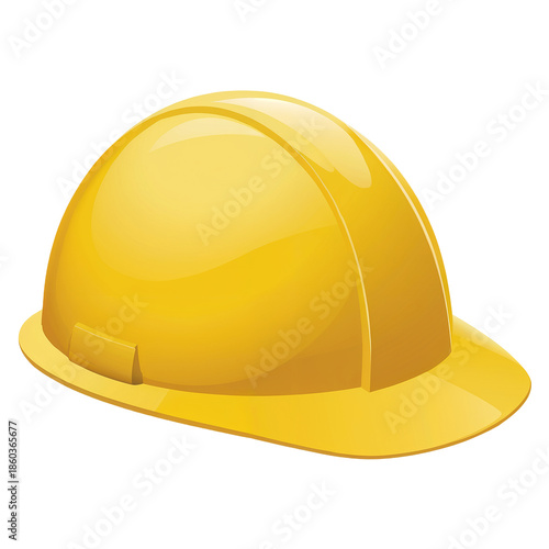 Yellow Hard Hat Safety Helmet Isolated on White Background
