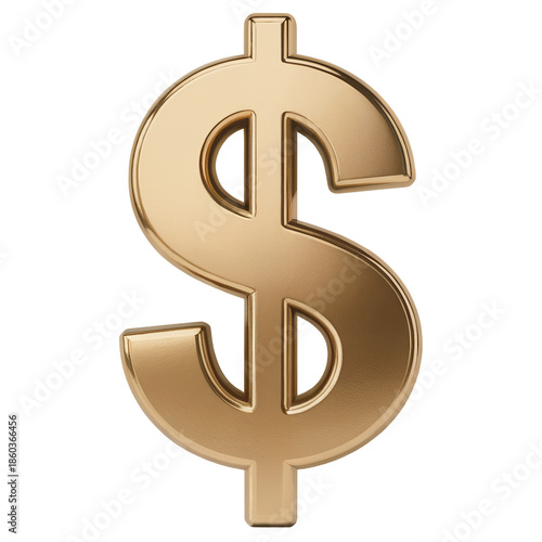 Golden Dollar Sign on a Gray Background currency symbol