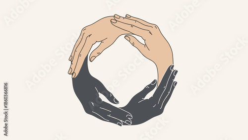 Intertwined Hands A Symbol of Unity and Diversity in Harmony.