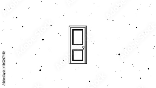 Isolated Door Illustration A Portal to New Beginnings.