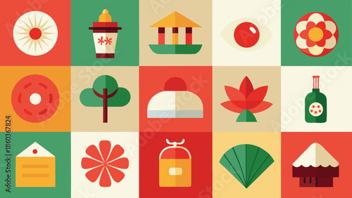 representing New Year's themes, including fireworks, champagne, and party hats..eps