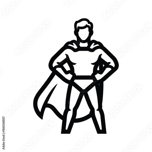 Superhero standing with hands on hips