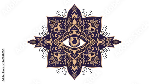 Intricate Eye Mandala A Symbol of Vision and Spirituality.