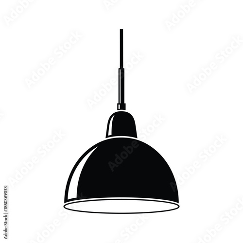 Black Pendant Light Hanging from Ceiling