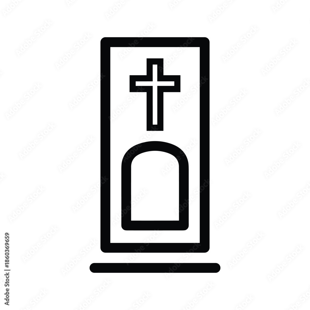Obraz premium Tombstone grave monument icon