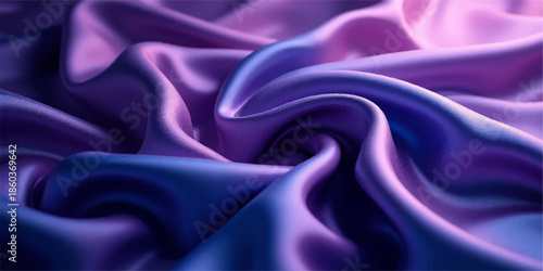 Purple satin fabric with smooth folds and soft sheen