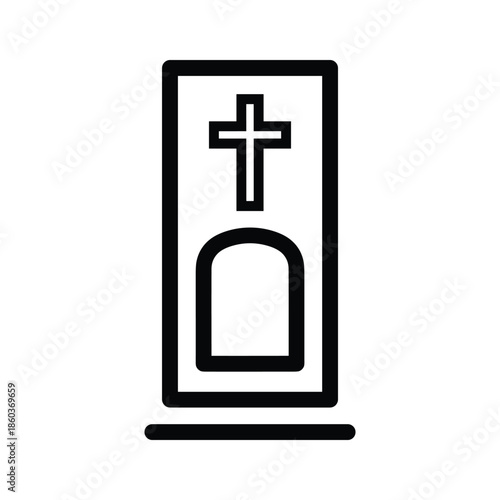 Tombstone grave monument icon